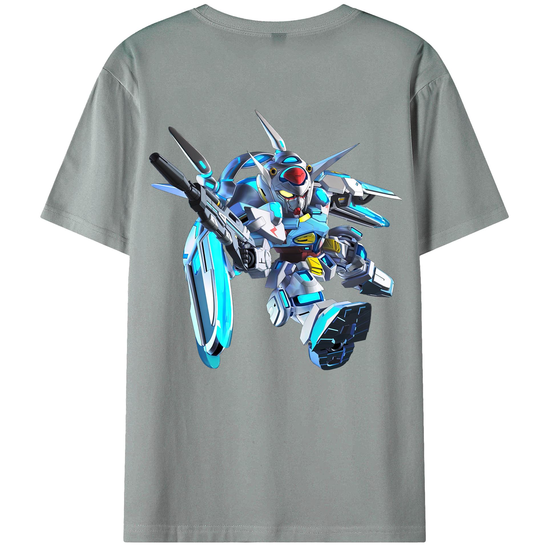 （画像用） 機動戦士ガンダム Mobile Suit Gundam 綿100％ メンズ半袖Tシャツ（バックプリント） 通気性